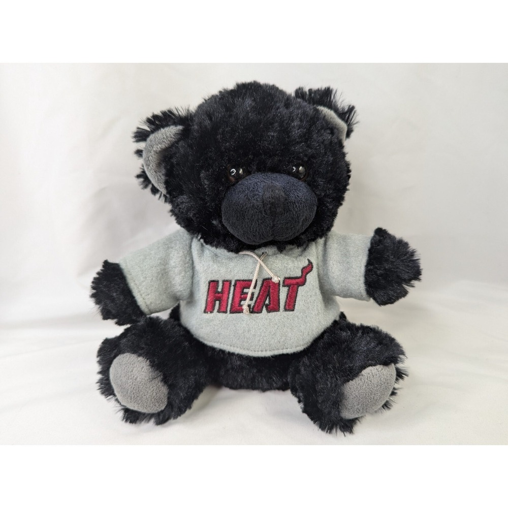 Forever Collectibles Miami Heat Bear Plush 8 Inch Black Stuffed Animal Toy